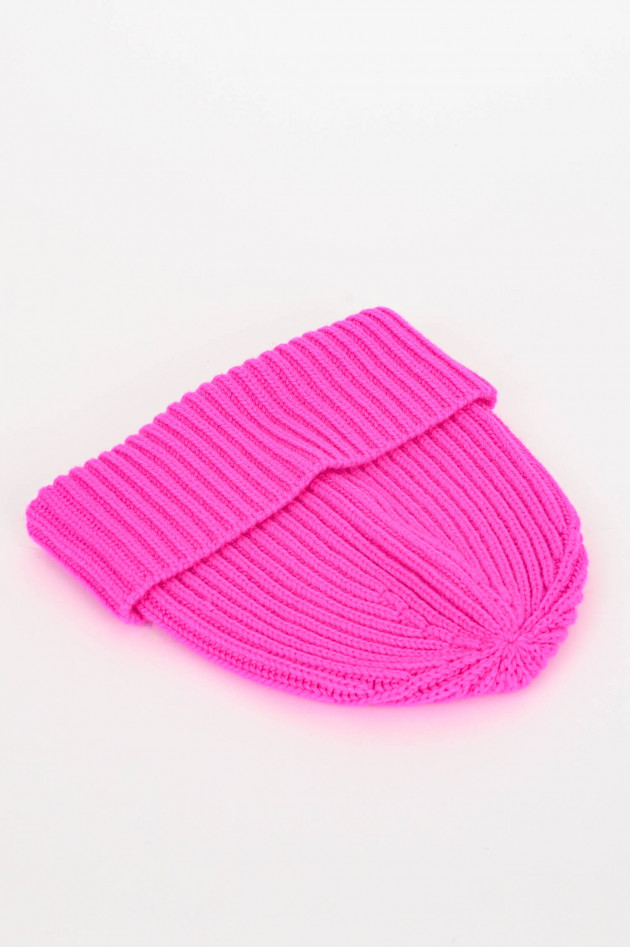 1868 Mütze aus Cashmere in Neonpink