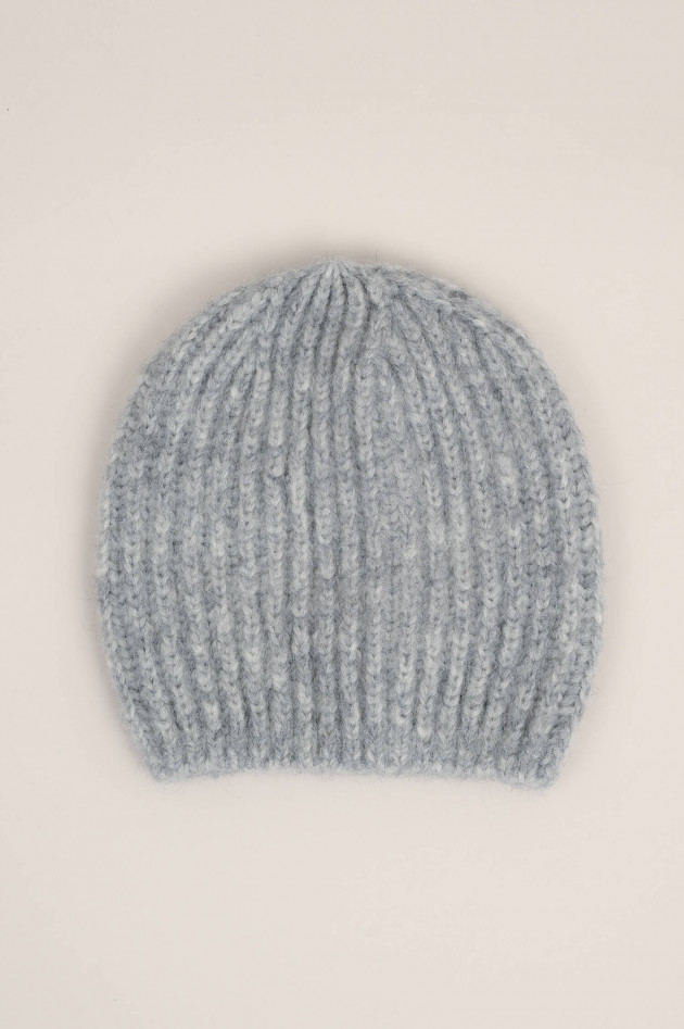 1868 Cashmere Beanie in Grau meliert