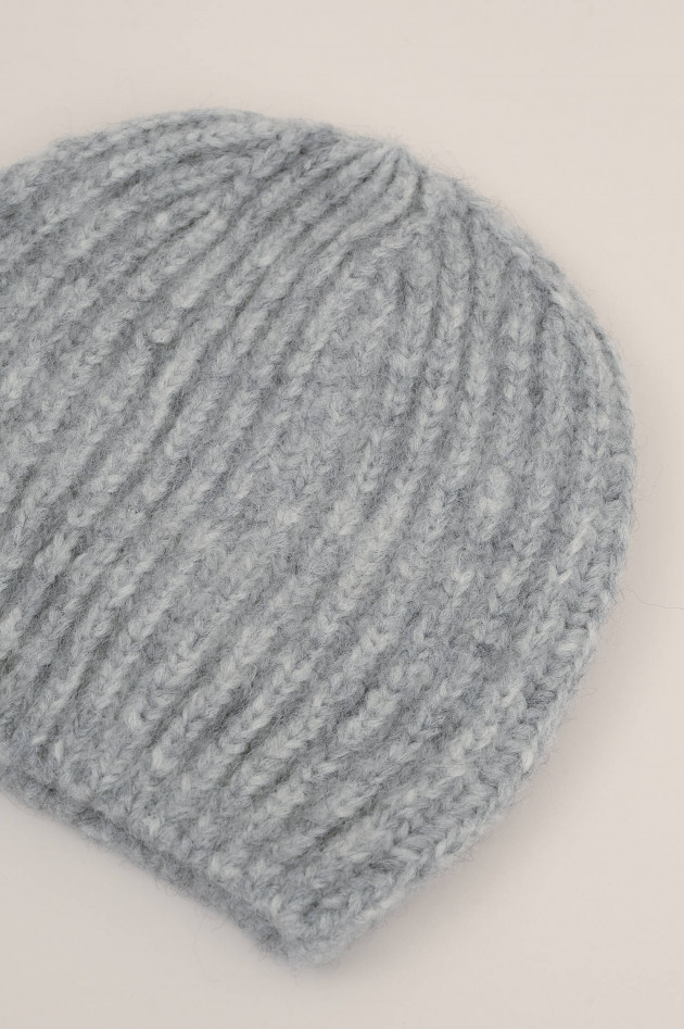 1868 Cashmere Beanie in Grau meliert