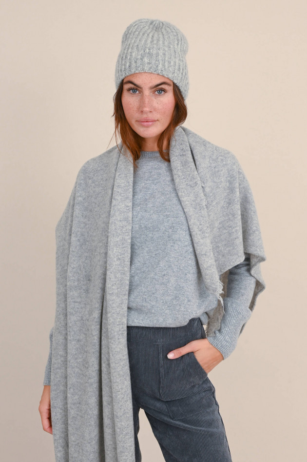 1868 Cashmere Beanie in Grau meliert