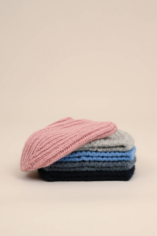 1868 Cashmere Beanie in Grau meliert