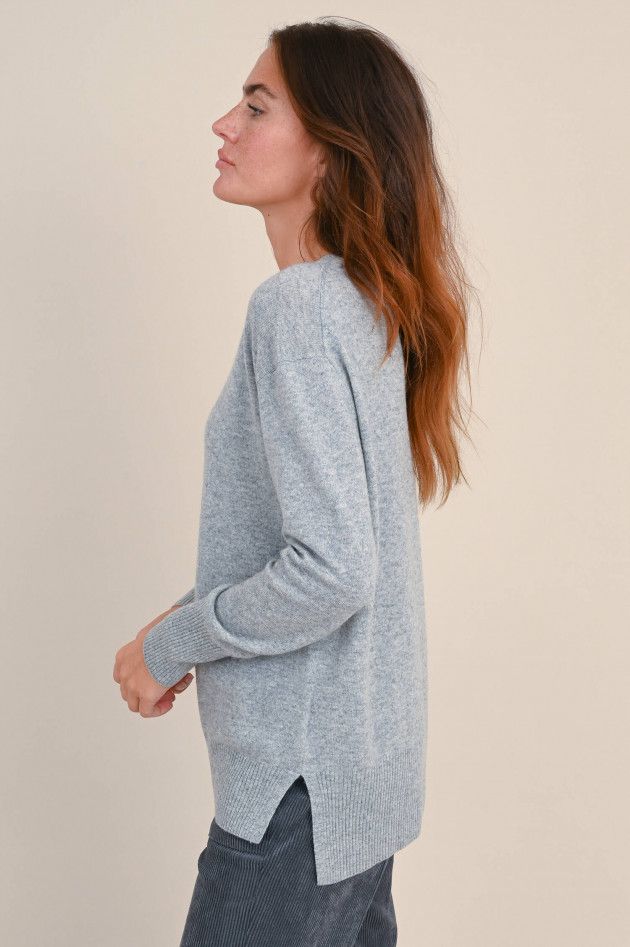 1868 Pullover aus Wolle und Cashmere in Grau meliert