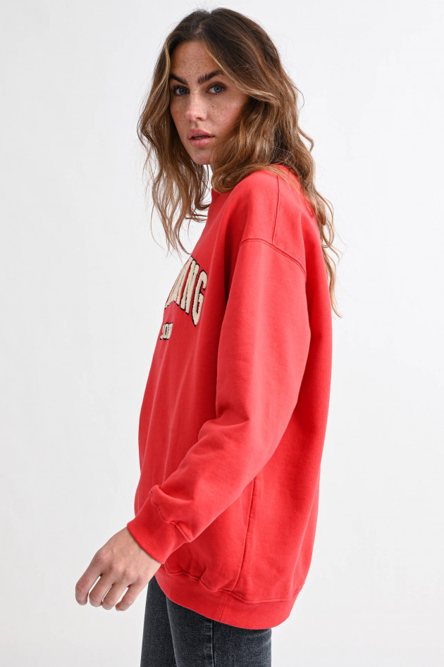 ANINE BING Sweater TYLER mit Frottee-Lettering in Rot