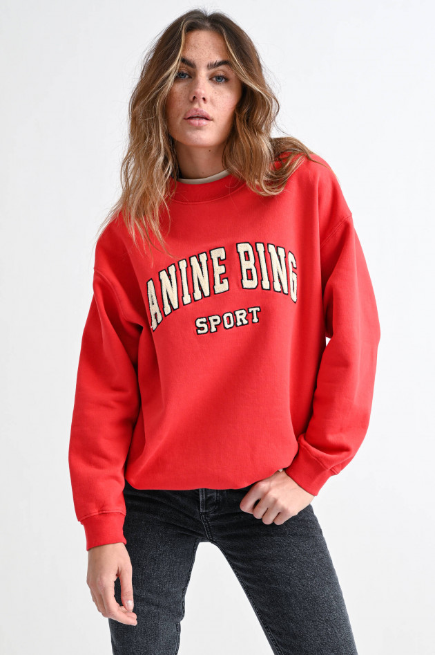 ANINE BING Sweater TYLER mit Frottee-Lettering in Rot