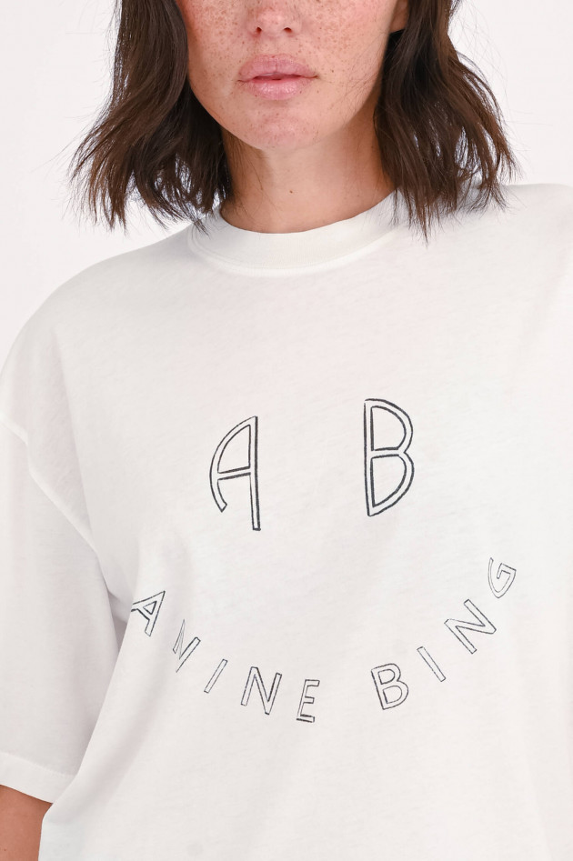 Anine Bing T-Shirt SMILEY in Ivory
