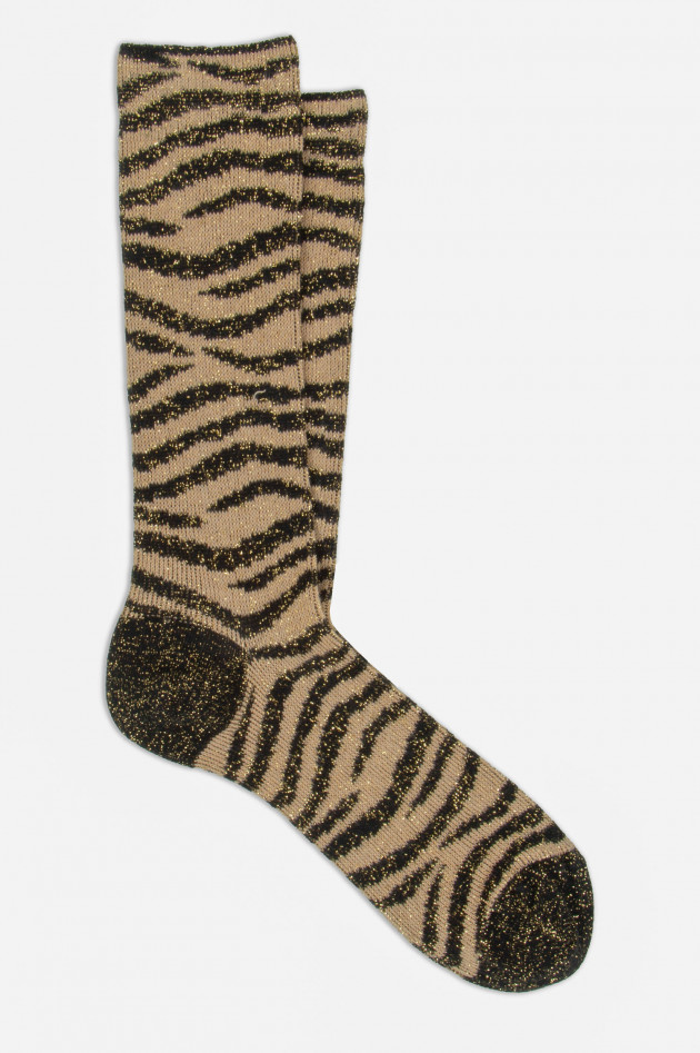 ANT45 Zebra-Socken MALDEN in Beige/Schwarz