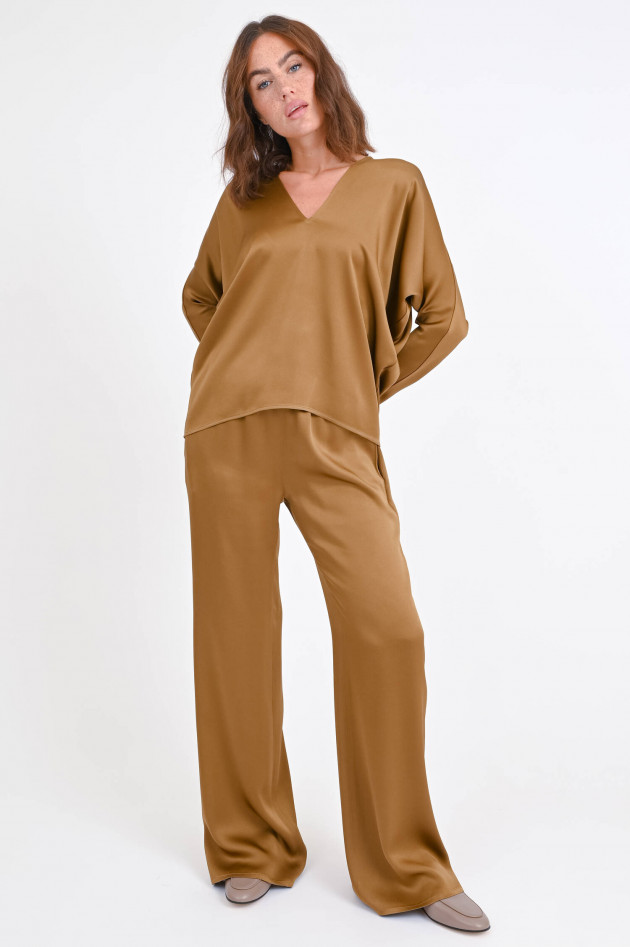 Antonelli Firenze Bluse mit Fledermausärmeln in Caramel