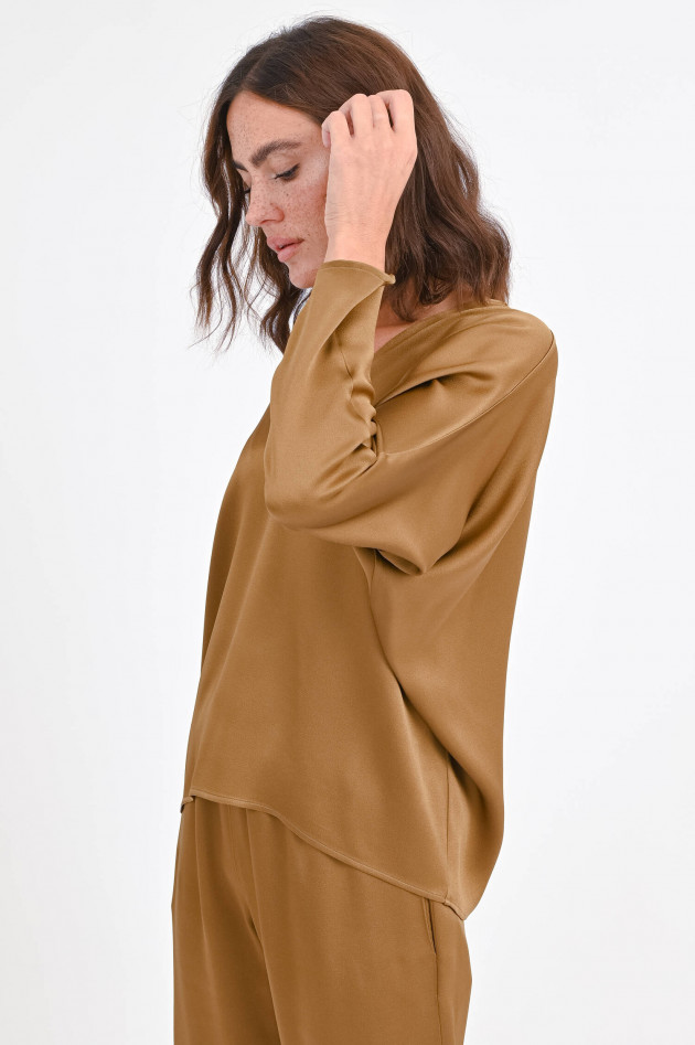 Antonelli Firenze Bluse mit Fledermausärmeln in Caramel