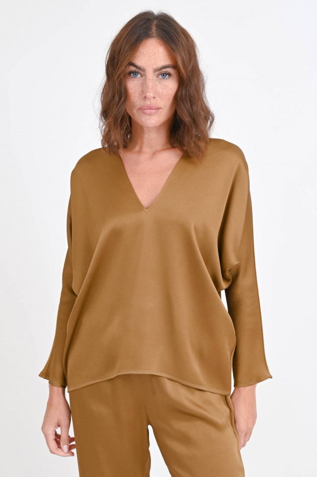 Antonelli Firenze Bluse mit Fledermausärmeln in Caramel