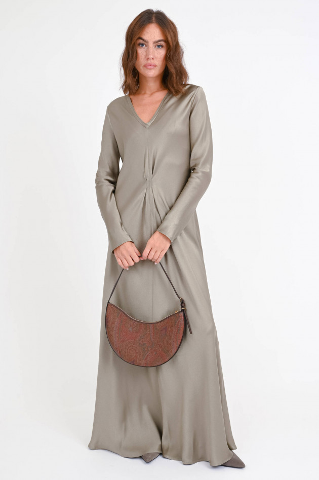 Antonelli Firenze Maxikleid aus Seiden-Mix in Taupe glänzend