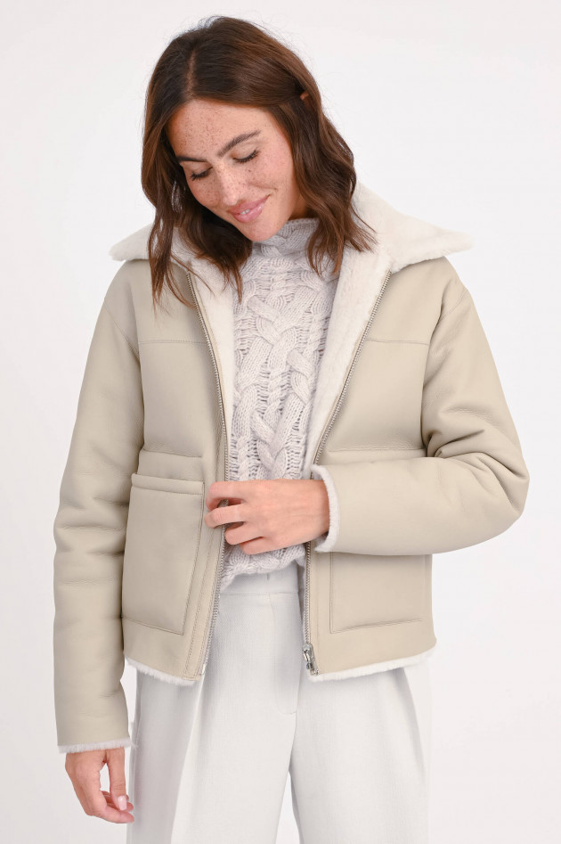 Arma  Wendejacke aus Schafsleder in Ecru/Taupe