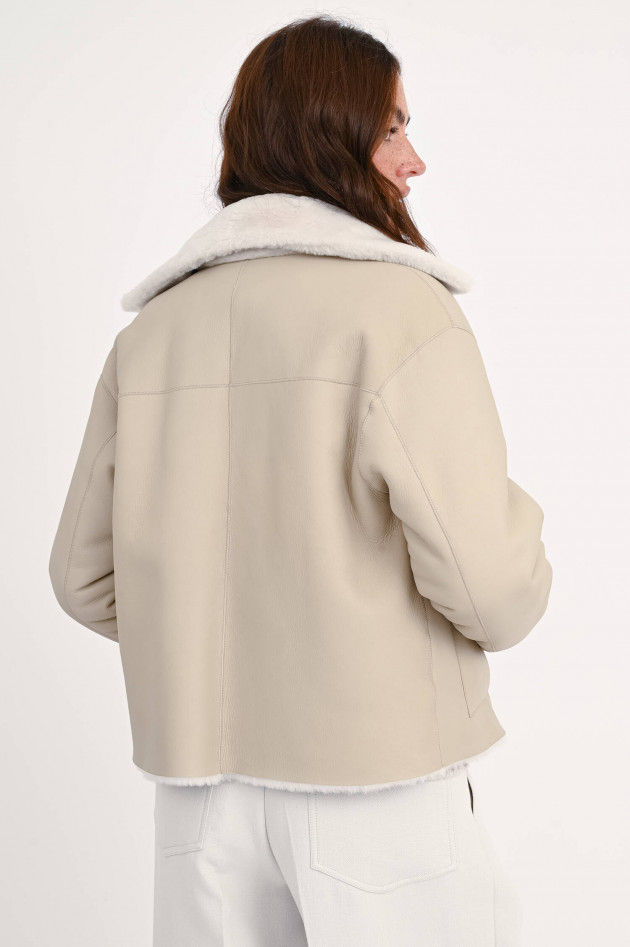 Arma  Wendejacke aus Schafsleder in Ecru/Taupe