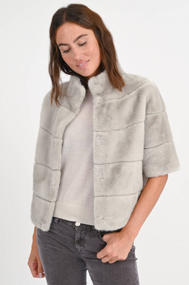 Betta Corradi Faux Fur Jacke MINK in hellem Taupe