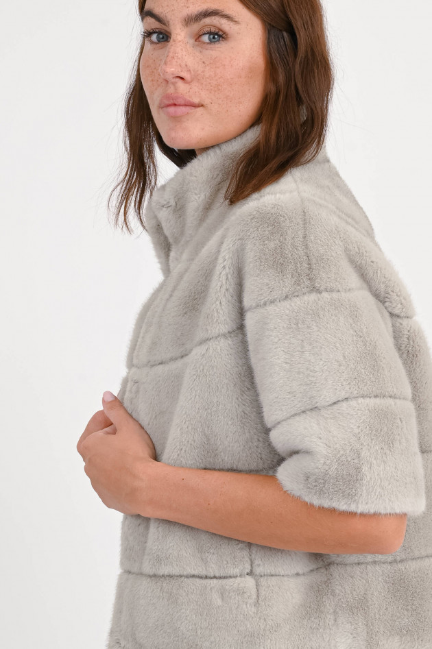 Betta Corradi Faux Fur Jacke MINK in hellem Taupe