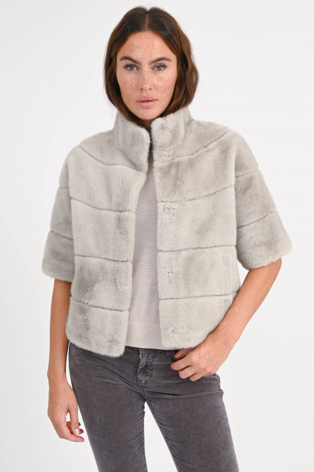 Betta Corradi Faux Fur Jacke MINK in hellem Taupe