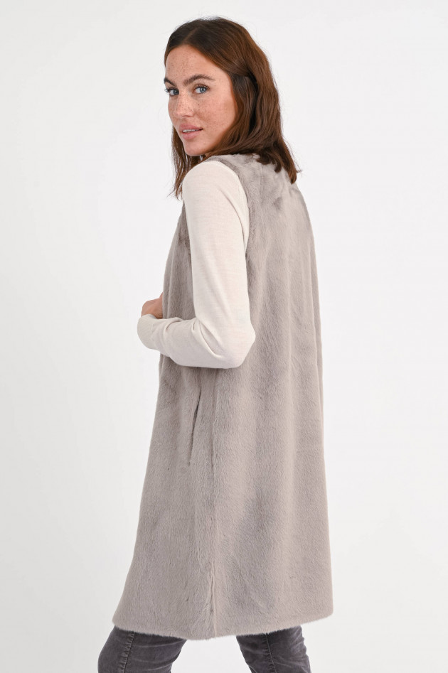 Betta Corradi Gilet aus Kunstpelz in Taupe