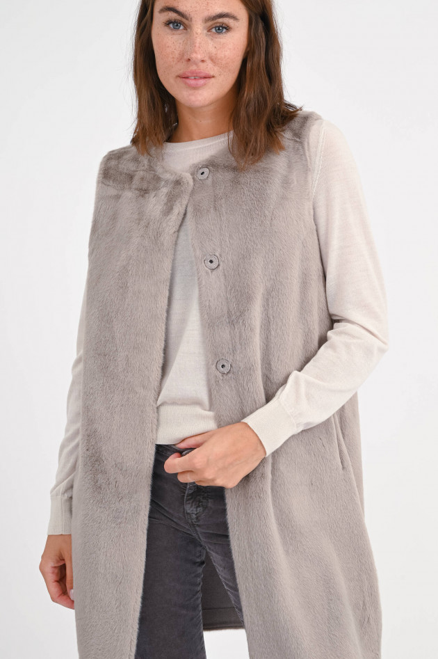 Betta Corradi Gilet aus Kunstpelz in Taupe