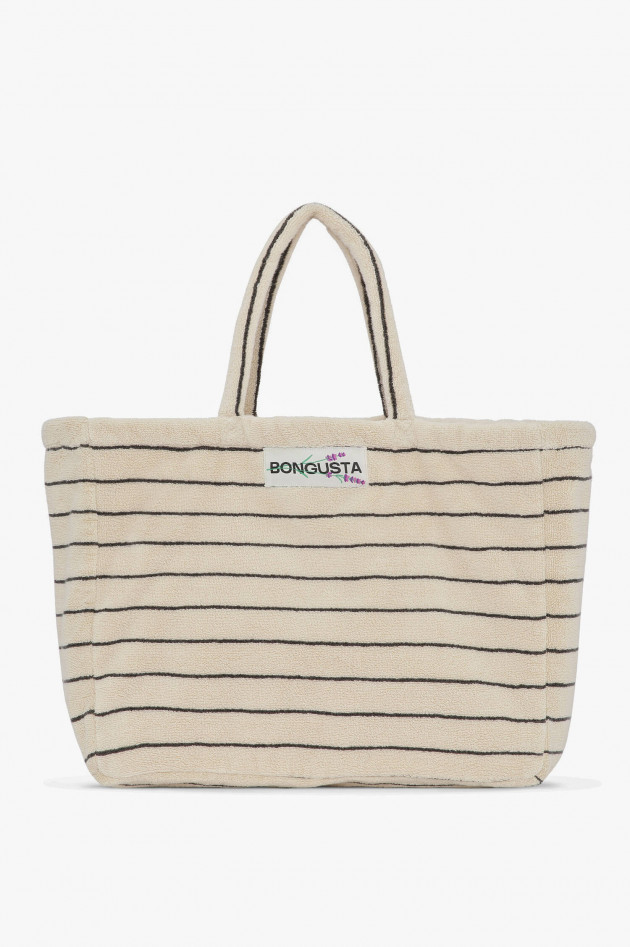 Bongusta Gestreifter Shopper NARAM Creme/Grau