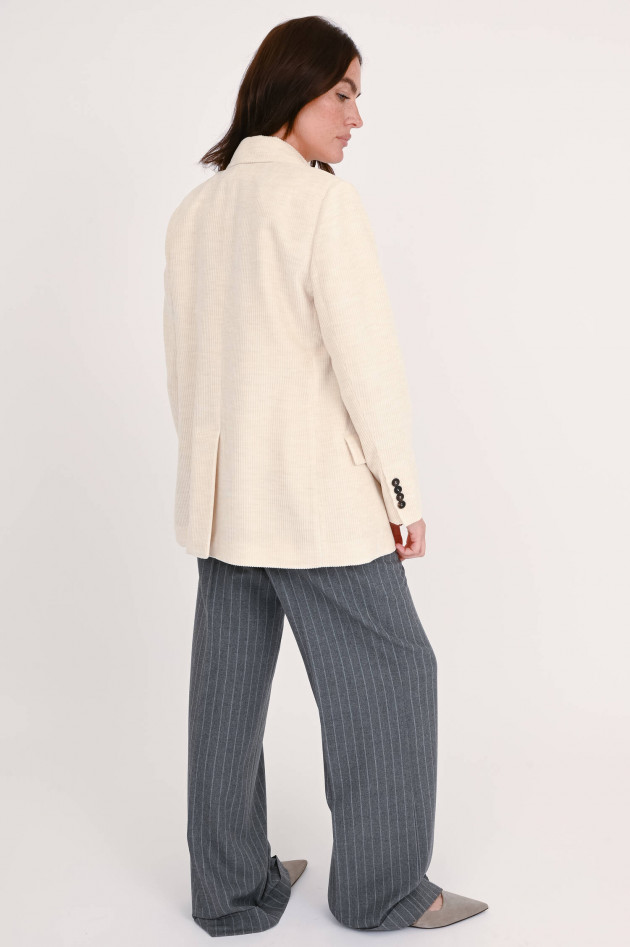 Brunello Cucinelli Zweireihiger Cord-Blazer in Creme