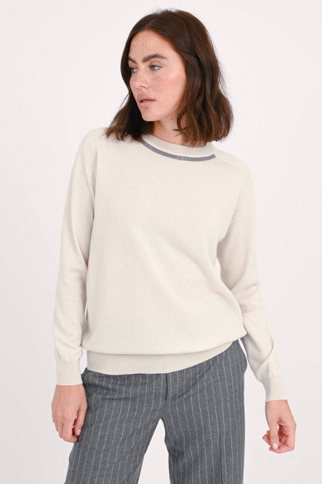 Brunello Cucinelli Cashmerepullover mit Molini-Detail in Creme