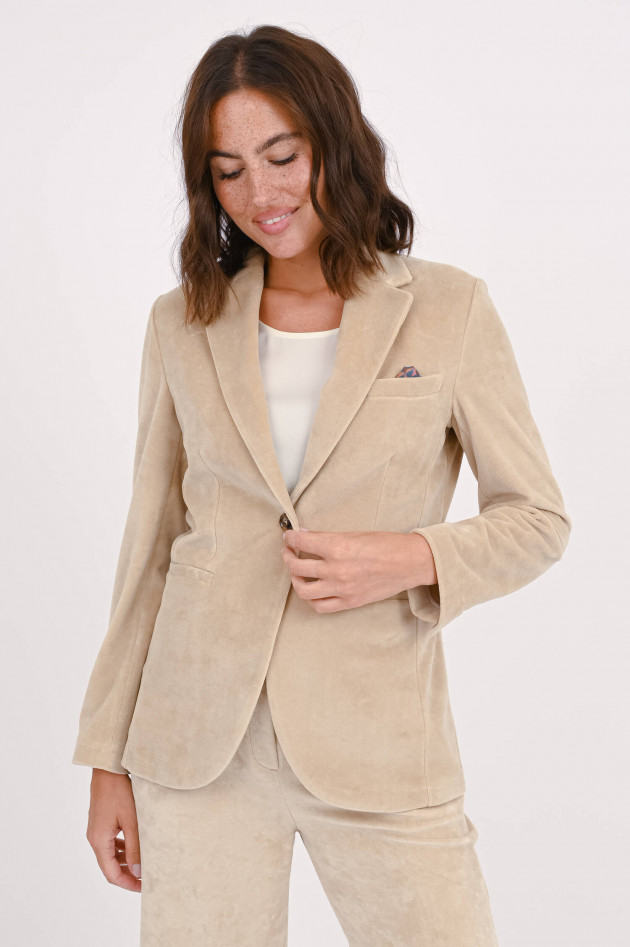 Circolo 1901 Taillierter Blazer aus Samt in Creme