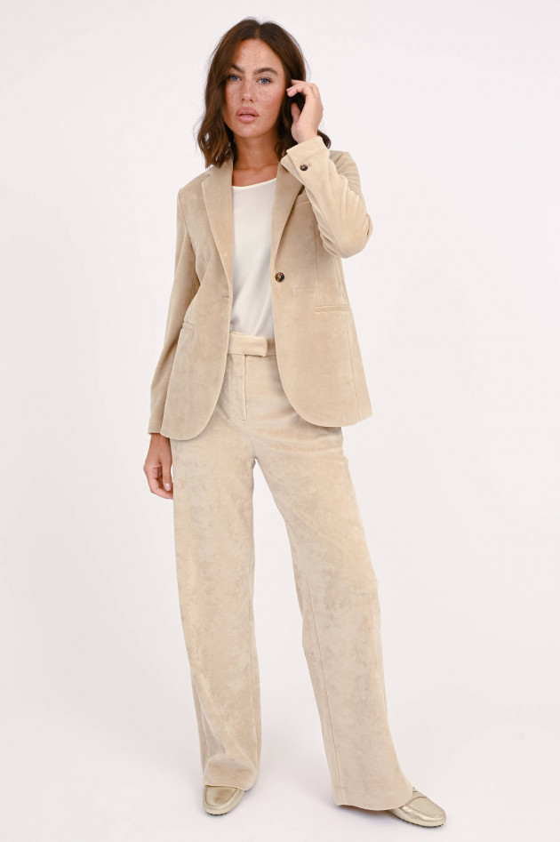 Circolo 1901 Taillierter Blazer aus Samt in Creme