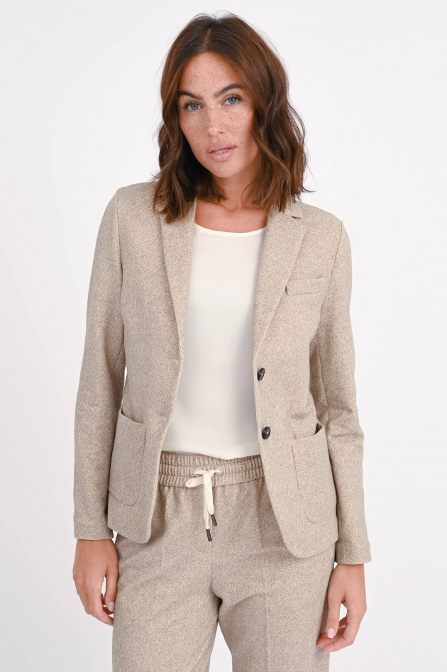 Circolo 1901 Blazer mit Frischgrätmuster in Beige/Creme