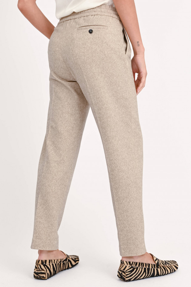 Circolo 1901 Hose mit Fischgrätmuster Beige/Creme