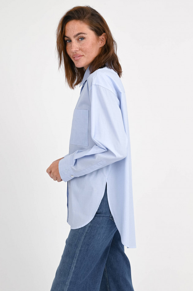 Closed Oversize Bluse mit Pattentasche in Hellblau