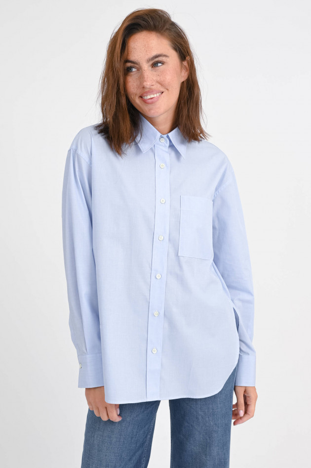 Closed Oversize Bluse mit Pattentasche in Hellblau