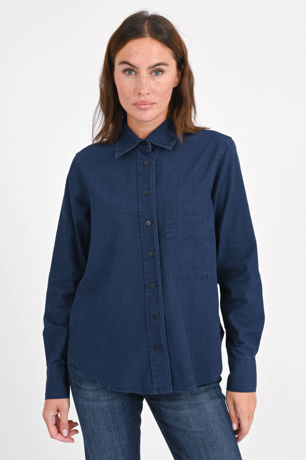 Closed Oversize Denim Bluse in Dunkelblau