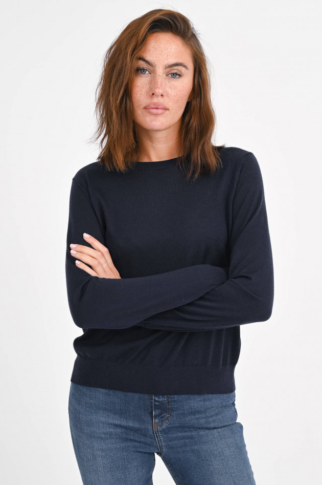 Closed Feinstrick-Pullover aus Woll-Cashmere in Navy