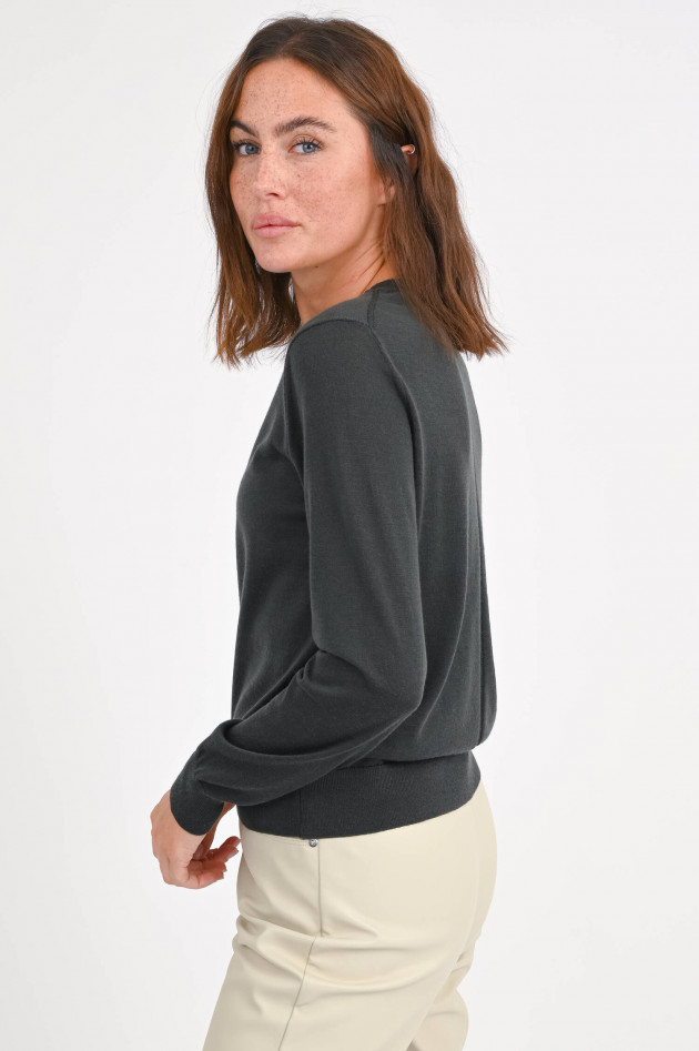 Closed Feinstrick-Pullover aus Woll-Cashmere in Oliv