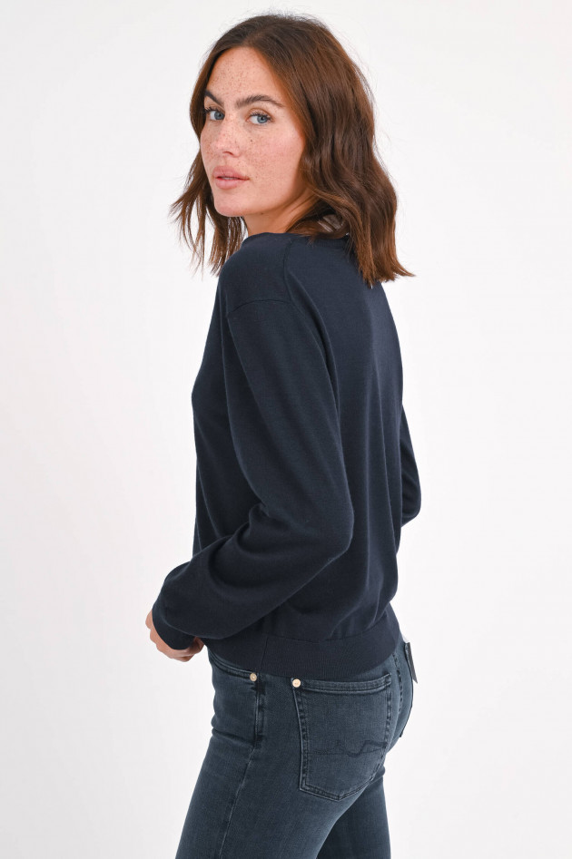 Closed Feinstrick-Pullover in Navy