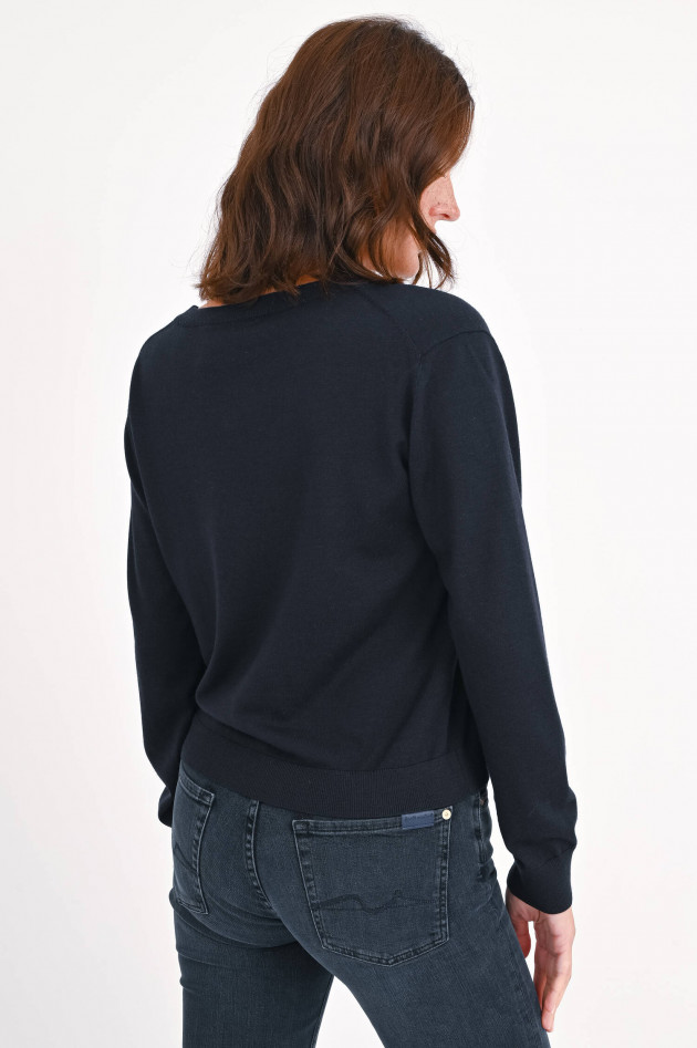 Closed Feinstrick-Pullover in Navy