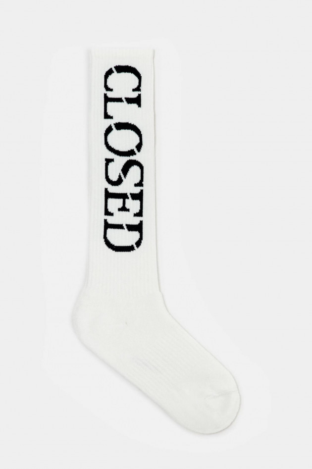 Closed Socken mit Closed-Logo Weiß/Schwarz