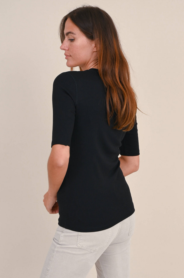 Closed Basic Baumwoll-Mix T-Shirt in Schwarz