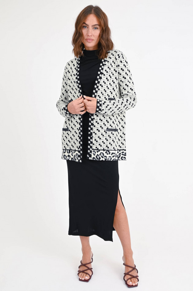 Diane von Fürstenberg Cardigan KORBIN Schwarz/Weiß gemustert