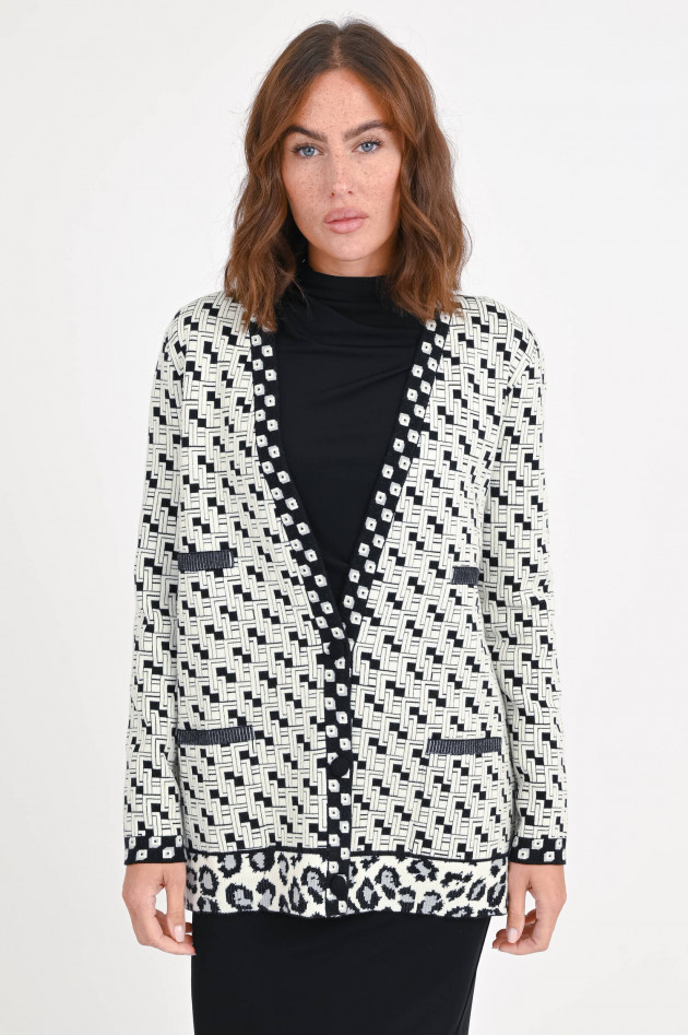 Diane von Fürstenberg Cardigan KORBIN Schwarz/Weiß gemustert