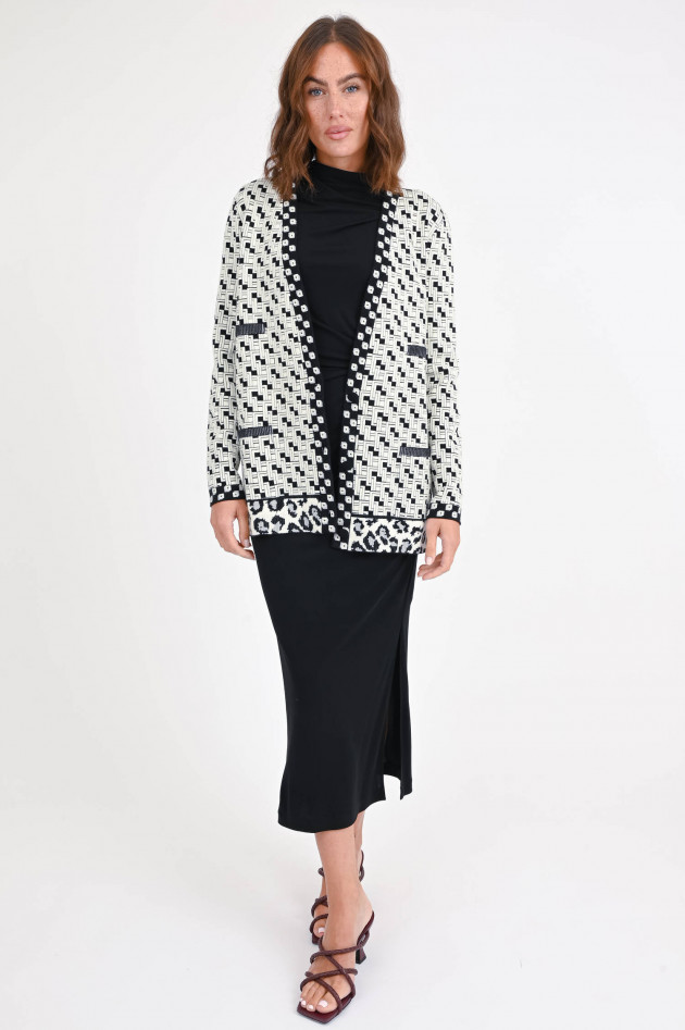 Diane von Fürstenberg Cardigan KORBIN Schwarz/Weiß gemustert