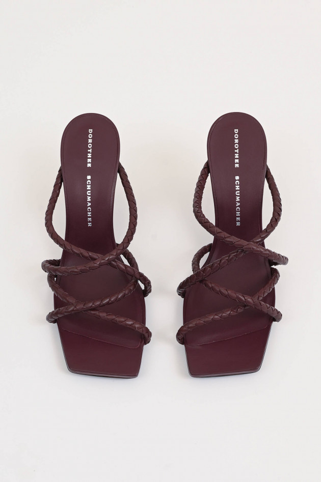 Dorothee Schumacher Sandalette mit geflochtenen Riemchen in Bordeaux