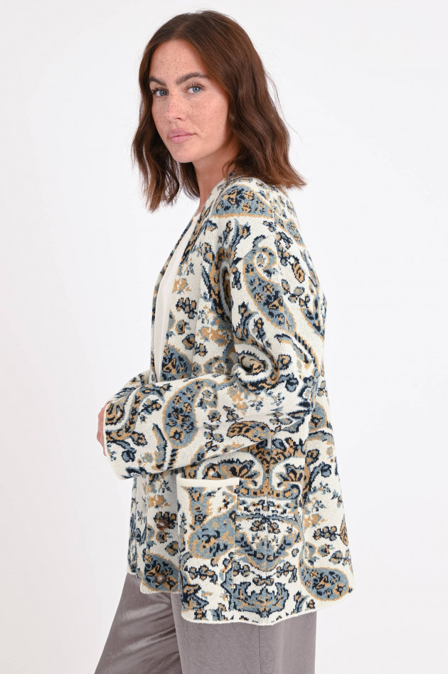 Etro Cardigan mit Paisley-Muster in Creme/Multicolor