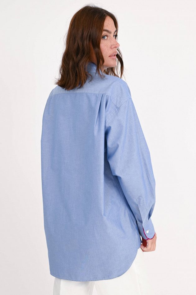 Etro Oversize-Bluse mit Samtdetails in Blau