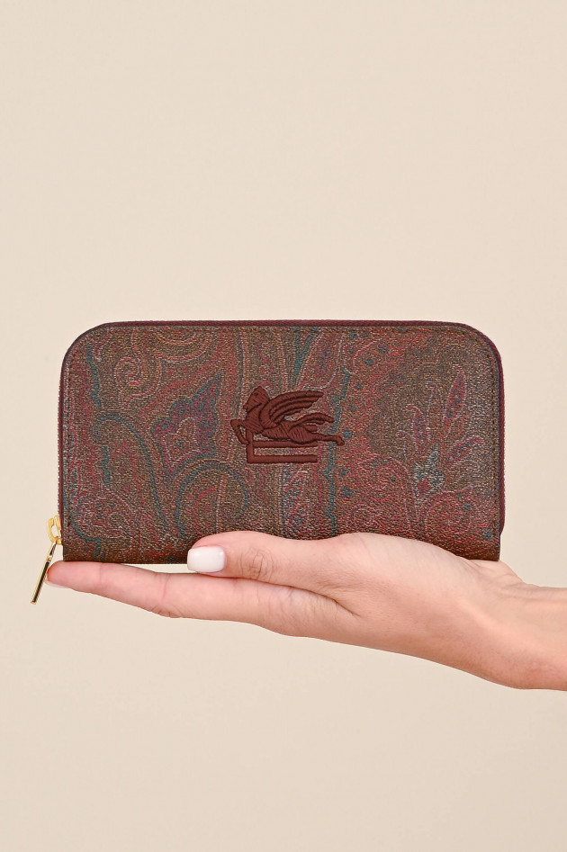 Etro Brieftasche mit Paisley-Print in Bordeaux