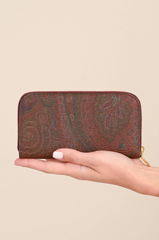 Etro Brieftasche mit Paisley-Print in Bordeaux