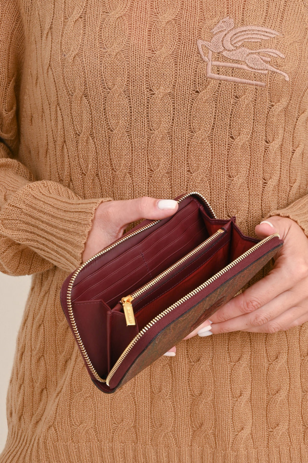 Etro Brieftasche mit Paisley-Print in Bordeaux