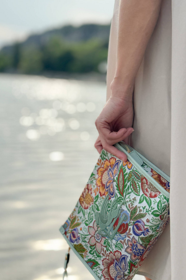 Etro Jaquard Clutch mit floralem Muster in Multicolor