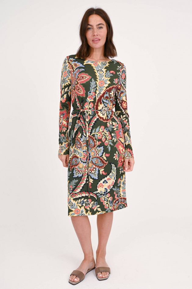 Etro Midi-Kleid mit Allover-Print in Grün/Multicolor