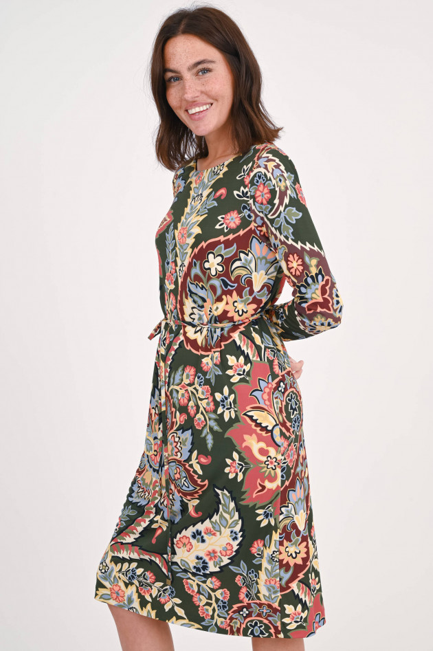 Etro Midi-Kleid mit Allover-Print in Grün/Multicolor