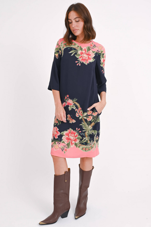 Etro Kleid mit floralem Print in Navy/Multicolor